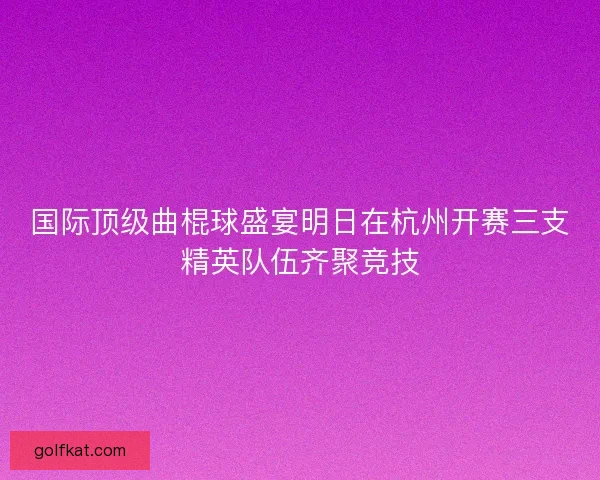 国际顶级曲棍球盛宴明日在杭州开赛三支精英队伍齐聚竞技