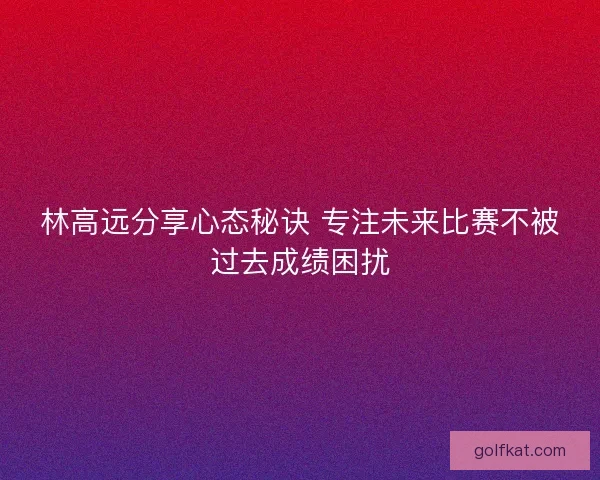 林高远分享心态秘诀 专注未来比赛不被过去成绩困扰