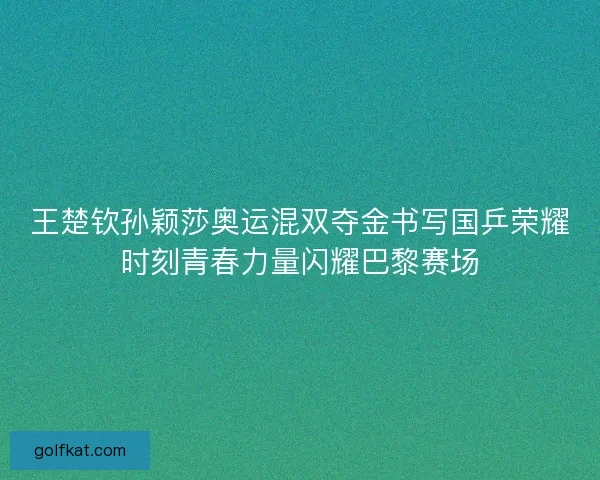 王楚钦孙颖莎奥运混双夺金书写国乒荣耀时刻青春力量闪耀巴黎赛场