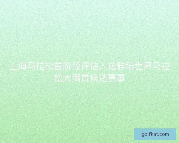 上海马拉松首阶段评估入选雅培世界马拉松大满贯候选赛事
